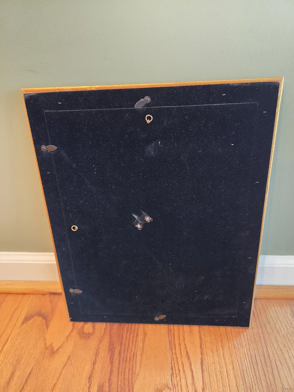 Vtg Gold & Black Wall Frame With Multi-Opening Photo Mat - Holds 11x14 Photo